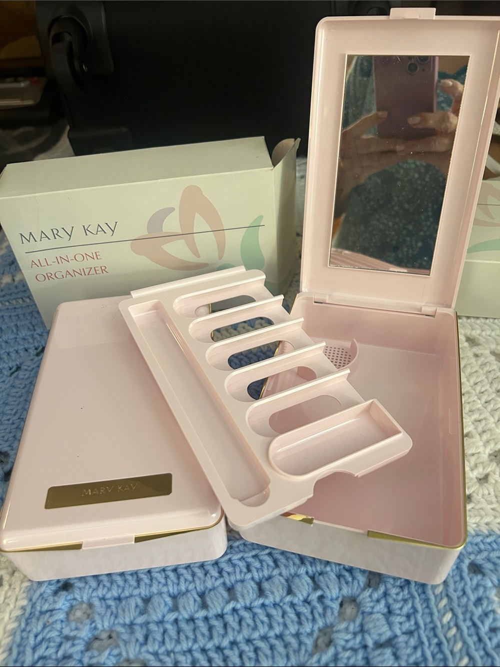 Mary Kay Light Pink All-In-One Makeup Organizer with Mirror